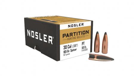 50 ogives Nosler Partition calibre 30 (.308) 165 gr / 10,7 g