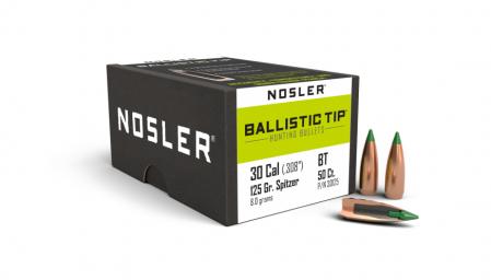 50 ogives Nosler Ballistic Tip calibre 30 (.308) 125 gr / 8,10 g