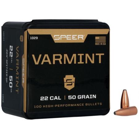 100 ogives Speer Varmint cal. 22 (.224) 50 gr / 3,20 g Spitzer Soft Point