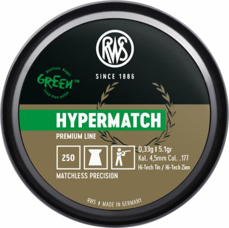 Boite de 250 plombs RWS Hypermatch 4.5mm 0,33g (sans plomb)