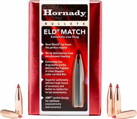 100 ogives HORNADY 6.5mm (.264) ELD Match 123gr / 7,97g