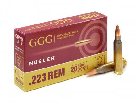 Boite de 20 cartouches GGG .223rem HPBT NOSLER 69gr / 4,47g