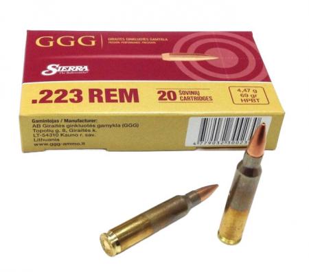 Cartouches GGG .223 Rem HPBT 69 gr / 4,47 g
