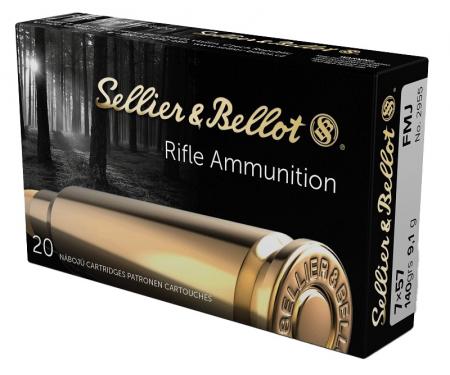 Boite de 20 cartouches SELLIER&BELLOT 7x57 FMJ 140gr / 9,10g