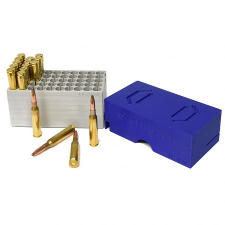 Boite de rangement plastique GEHMANN pour 50 munitions Cal. 6.5x55 SE
