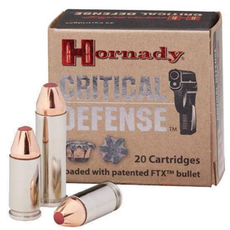 Boite de 20 cartouches HORNADY Critical Defense .45 ACP FTX 185gr / 12g