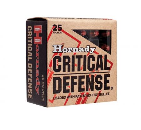 Boite de 25 cartouches HORNADY Critical Defense .38 SP FTX 110gr / 7,12g