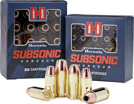 Boite de 25 cartouches HORNADY Subsonic Handgun 9x19 XTP 147gr / 9.5g
