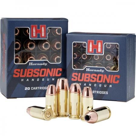 Boite de 20 cartouches HORNADY Subsonic Handgun .45 ACP XTP 230gr / 14,9g