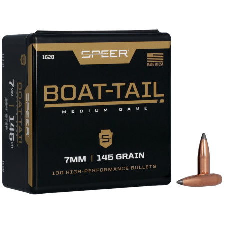 100 ogives Speer calibre 7 mm (.284) 145 gr / 9,40 g Boat Tail