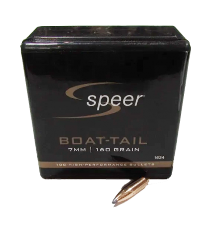 100 ogives Speer calibre 7 mm (.284) 160 gr / 10,4 g Boat Tail