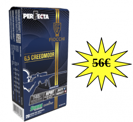 Boite de 20 cartouches FIOCCHI Perfecta HPBT Cal. 6.5 CM 140gr / 9.1g