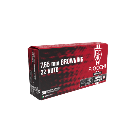 Boite de 50 cartouches FIOCCHI 7.65 Browning FMJ 73gr / 4.75g