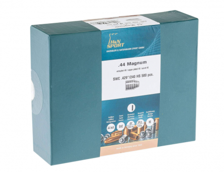 Boite de 250 ogives H&N 44 (.429) SWC 240gr / 15.55g