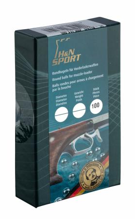 Boite de 100 balles rondes H&N Cal. 33 (.330)
