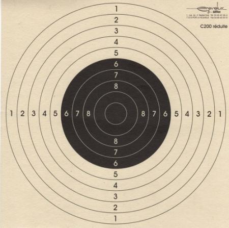 Paquet de 100 cibles GRAVOLUX C200 Réduite 50m 21x21