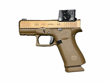 Pistolet GLOCK 43X Gen 6 A-CUT 4.5" Coyote Cal. 9x19 + Viseur AIMPOINT COA 3.5 MOA