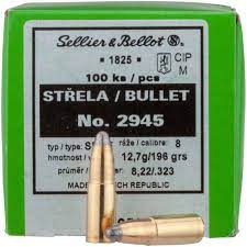 Boite de 50 ogives SELLIER&BELLOT 8mm (.323) SPCE 196gr / 12,7g