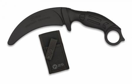 Couteau d'entraînement caoutchouc K25 incurvée noir