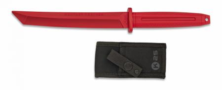 Couteau d'entraînement caoutchouc K25 droit rouge