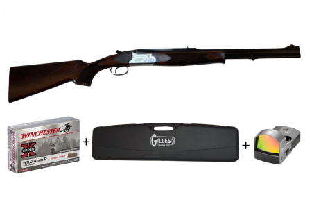 Pack carabine express LINCOLN 55cm Cal. 9.3x74r + Burris Fastfire III + Mallette Gilles + Boite de 20 cartouches Winchester PowerPoint