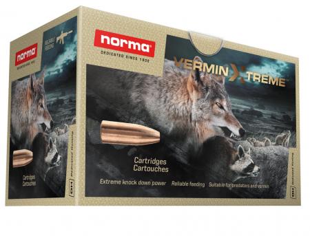 Boite de 20 cartouches NORMA Vermin Xtreme .222 Rem 55gr / 3.6g