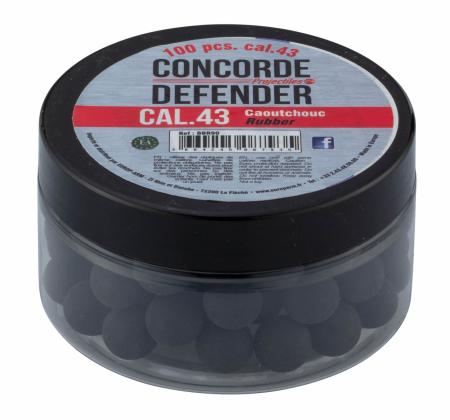 Boite de 100 billes caoutchouc RUBBER BALLS Cal. 43
