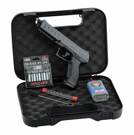Pack pistolet KIMAR Charlie 1.50 CO2 16j Cal. 50 + Mallette + CO2 + Billes + Huile
