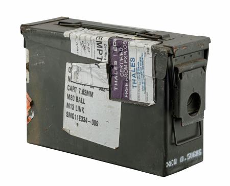 Boite de rangement métallique de surplus olive Cal. 30
