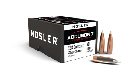 50 ogives Nosler Accubond calibre 338 (.338) 225 gr / 14,57 g