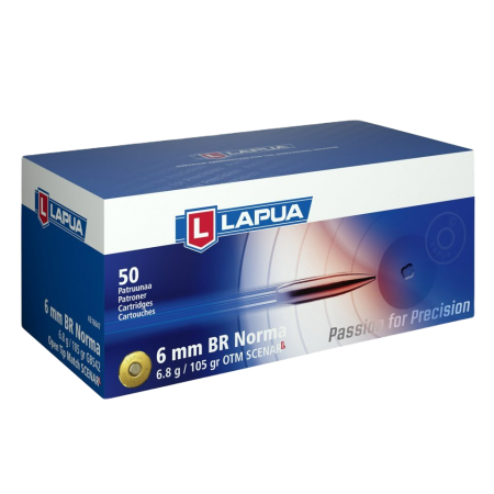 Boite de 50 cartouches LAPUA 6mmBR OTM SCENAR 105gr / 6,8g