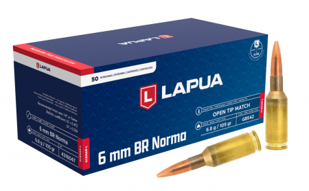 Cartouches Lapua 6mm BR Norma OTM Scenar 105 gr / 6,8 g
