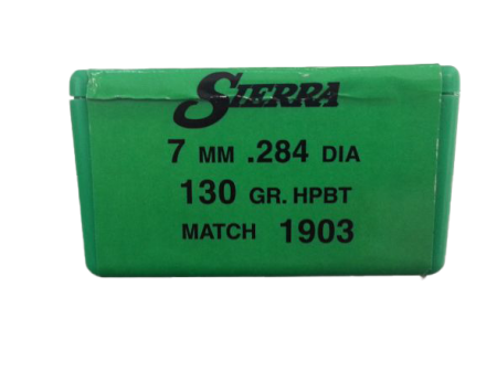 100 ogives Sierra calibre 7 mm (.284) 130 gr / 8,42 g  Hollow Point Boat Tail Match