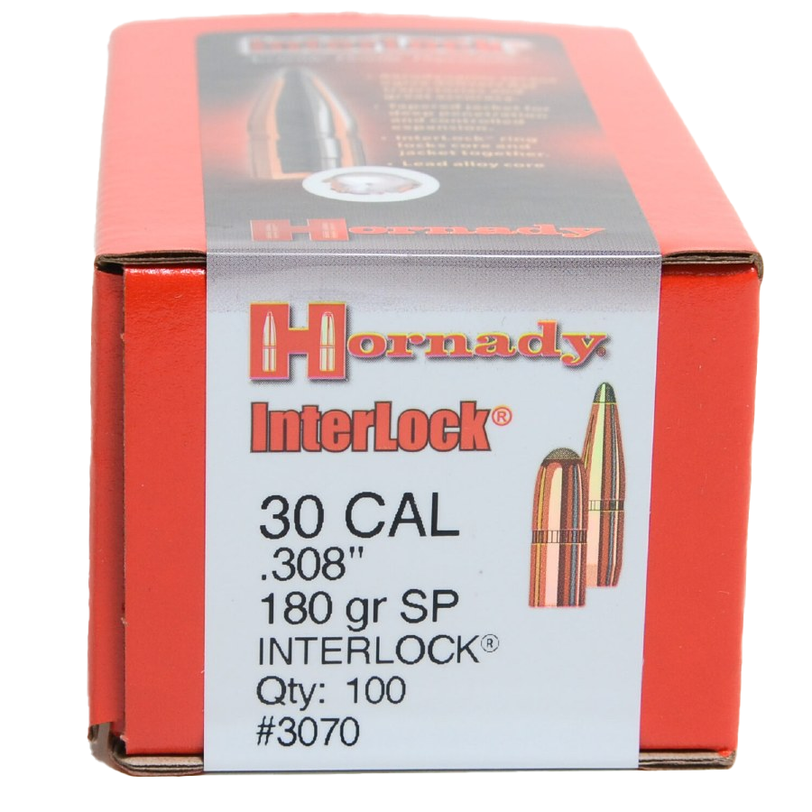 100 ogives Hornady Interlock Soft Point calibre 30 (.308) 180 gr / 11,66 g