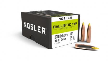 50 ogives Nosler Ballistic Tip calibre 270 (.277) 150 gr / 9,7 g
