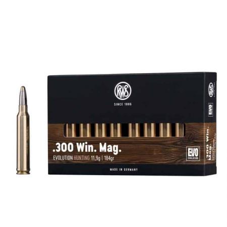 Boite de 20 cartouches RWS EVOLUTION calibre 300 Win Mag  184 gr / 12 g