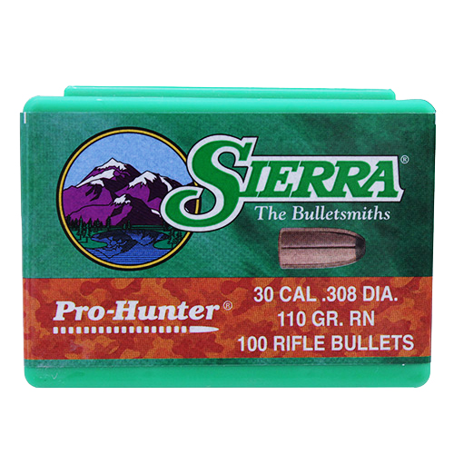 100 ogives Sierra Pro Hunter calibre 30 (.308) 110 gr / 7,12 g Round Nose
