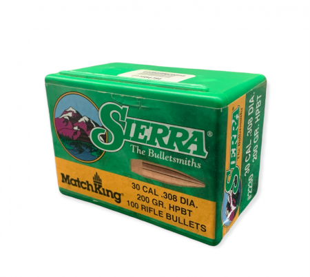 100 ogives Sierra Match King 200 gr / 13 g Hollow Point Boat Tail