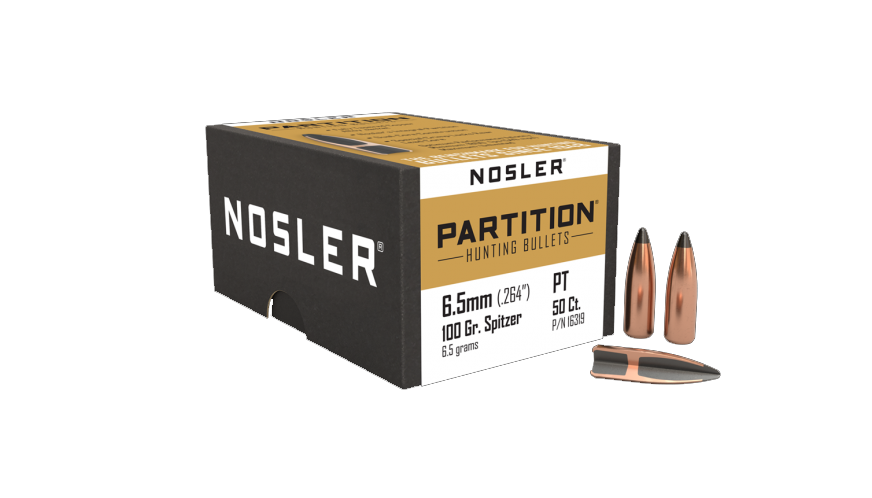50 ogives Nosler Partition calibre 6.5 mm (.264) 100 gr / 6.50 g