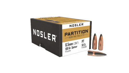 50 ogives Nosler Partition calibre 6.5 mm (.264) 100 gr / 6.50 g