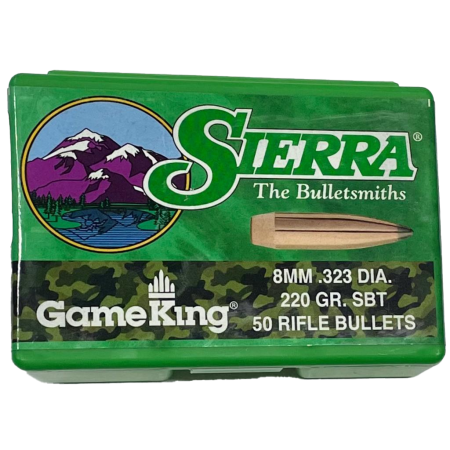 50 ogives Sierra Gameking calibre 8 mm (.323) 220 gr / 14,20 g Spitzer Boat Tail