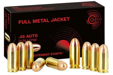Cartouches GECO .45 ACP FMJ 230 gr / 14,9 g