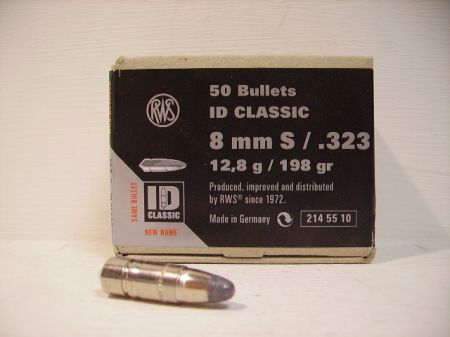 50 ogives ID CLASSIC RWS calibre 8 mm (.323) 198 gr / 12.83 g