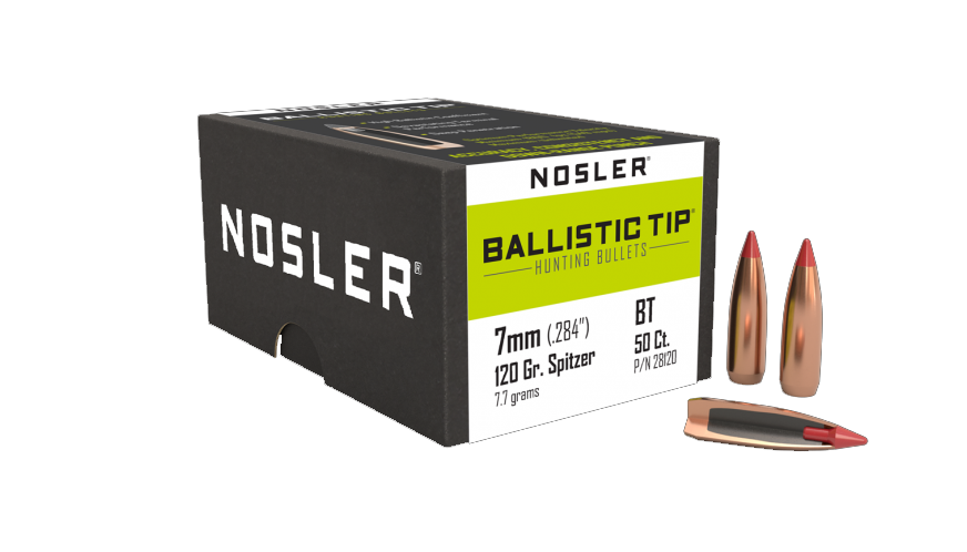 50 ogives Nosler Ballistic Tip calibre 7 mm (.284) 120 gr / 7,8 g