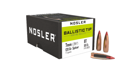 50 ogives Nosler Ballistic Tip calibre 7 mm (.284) 120 gr / 7,8 g