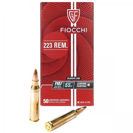 Boite de 50 cartouches FIOCCHI Général Purpose .223 Rem FMJ 55gr / 3,6g