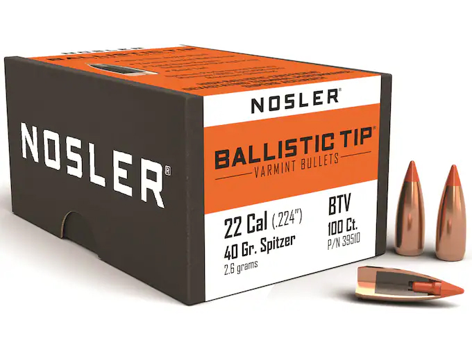 100 ogives Nosler Balistic Tip Varmint calibre 22 (.224) BALLISTIC TIP 40 gr / 2,60 g