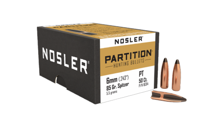 50 ogives Nosler Partition calibre 6 mm (.243) 85 gr / 5,50 g