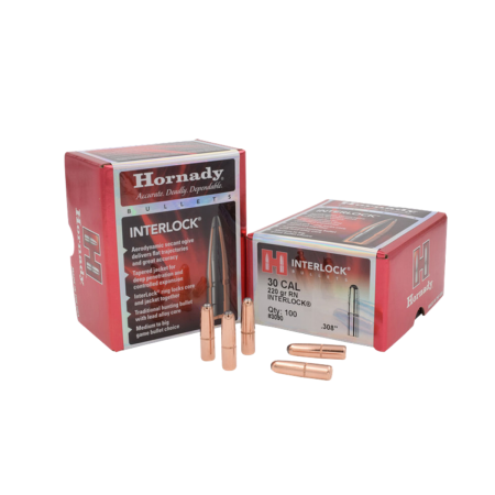 100 ogives Hornady Interlock calibre 30 (.308) 220 gr / 14,25 g Round Nose