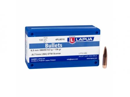 100 ogives Lapua Scenar calibre 6.5 mm (.264) 139 gr / 9 g